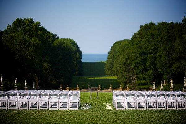 Outdoor wedding setup