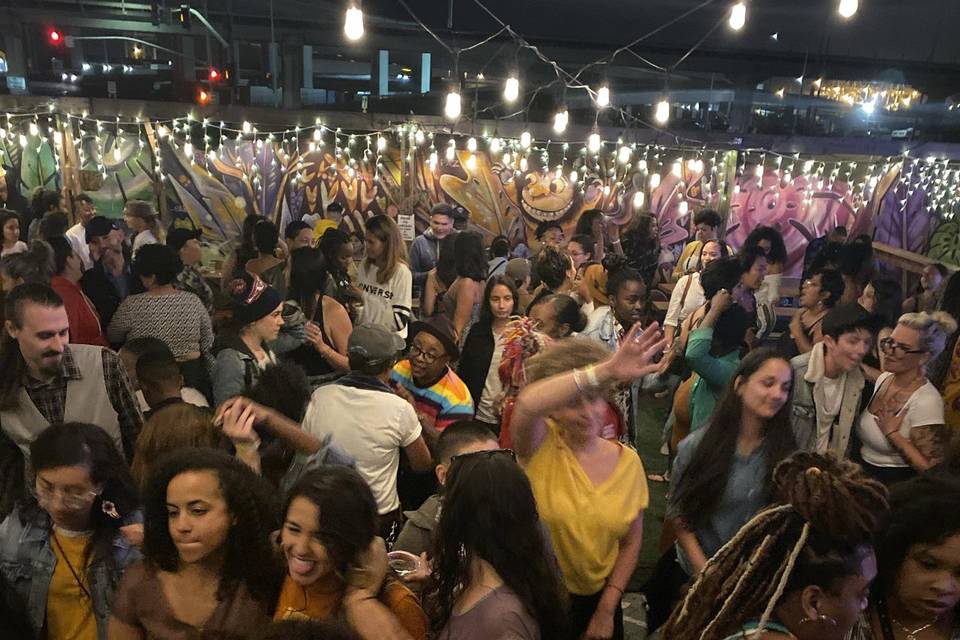 Crowd dancing