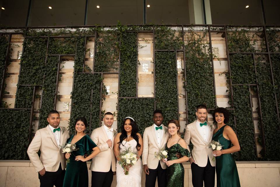 Emerald wedding party
