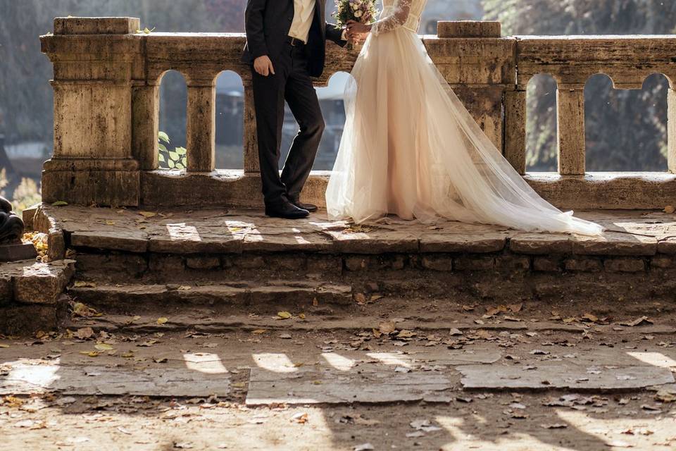 Couple and backdrop