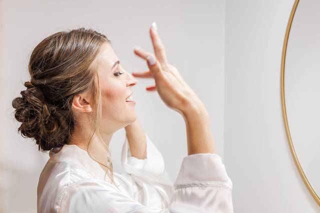 Bride getting ready