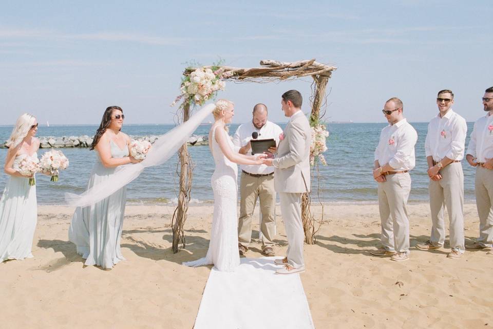 Coastal bridal party