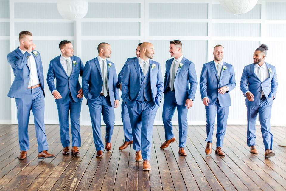 Groomsmen in Blue