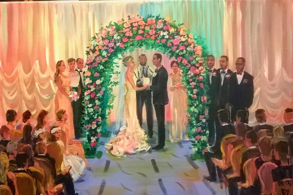 Ceremony wedding painting at Mandarin Oriental, Boston