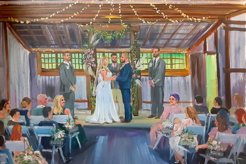 Wedding ceremony painting by V