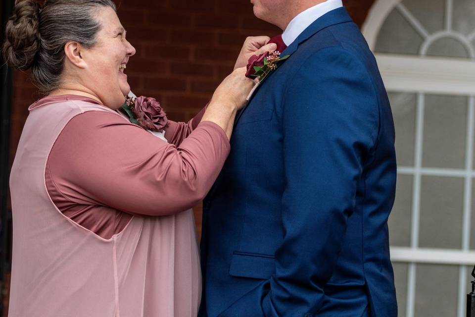 Groom and his mom.