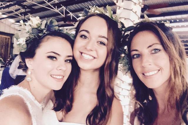 The bride with her bridesmaids