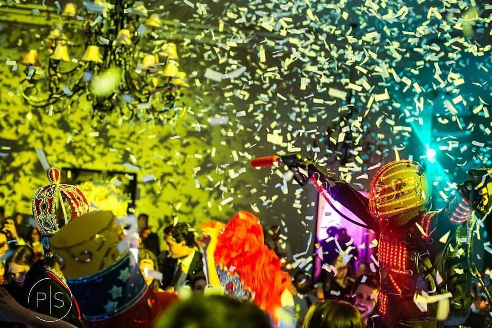 Confetti showers