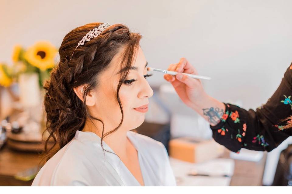 Bridal makeup and hair