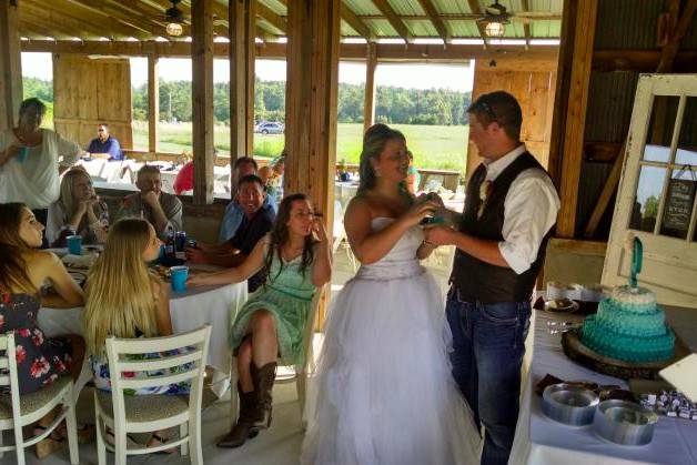 Newlyweds at their reception