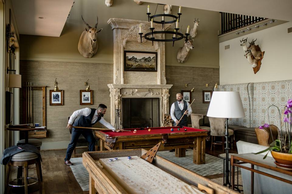 Groomsmen Playing Pool