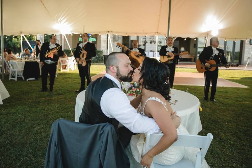 Bride and Groom at Reception