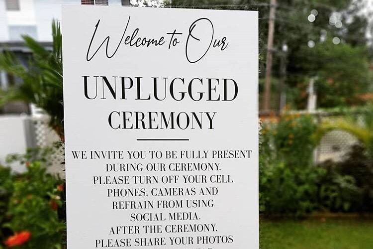 Unplugged Ceremony Sign