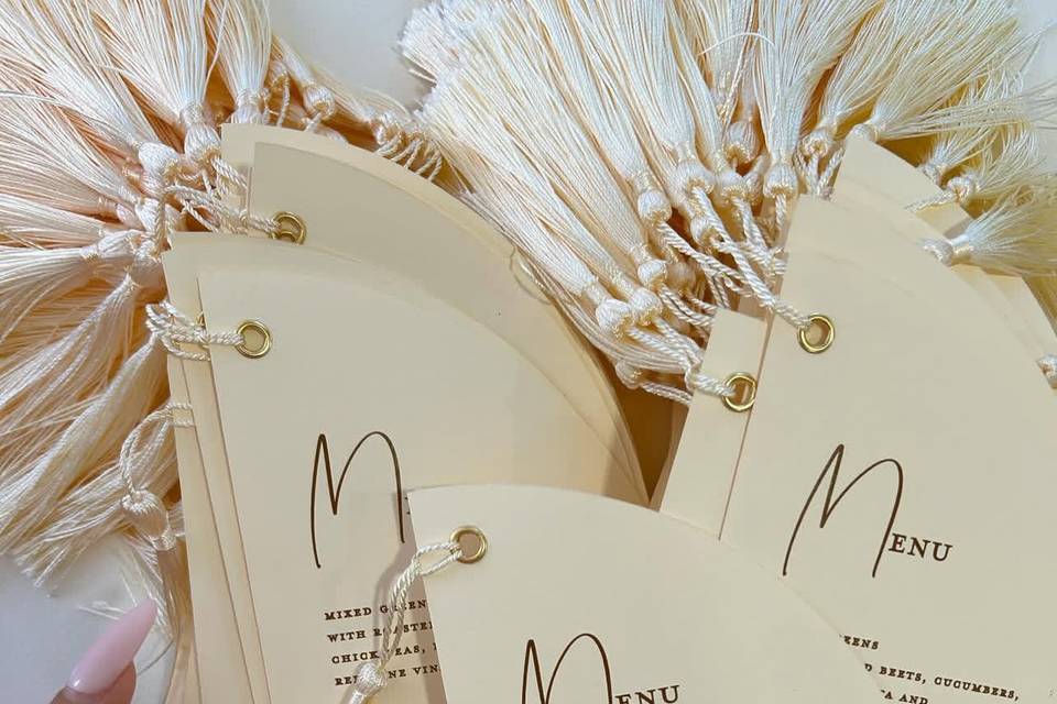 Menu Cards With Tassels