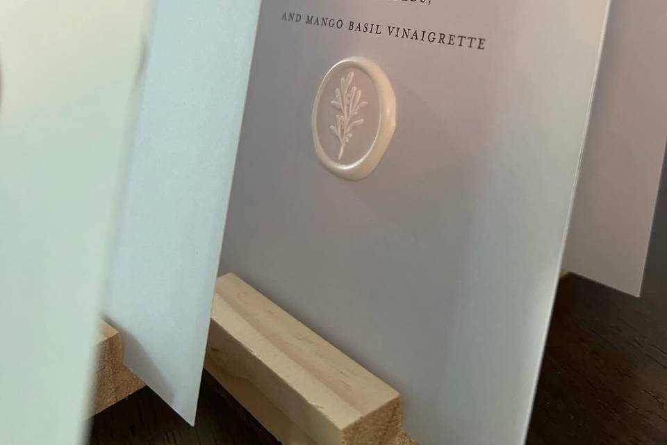 Menu Cards With Wax Seals