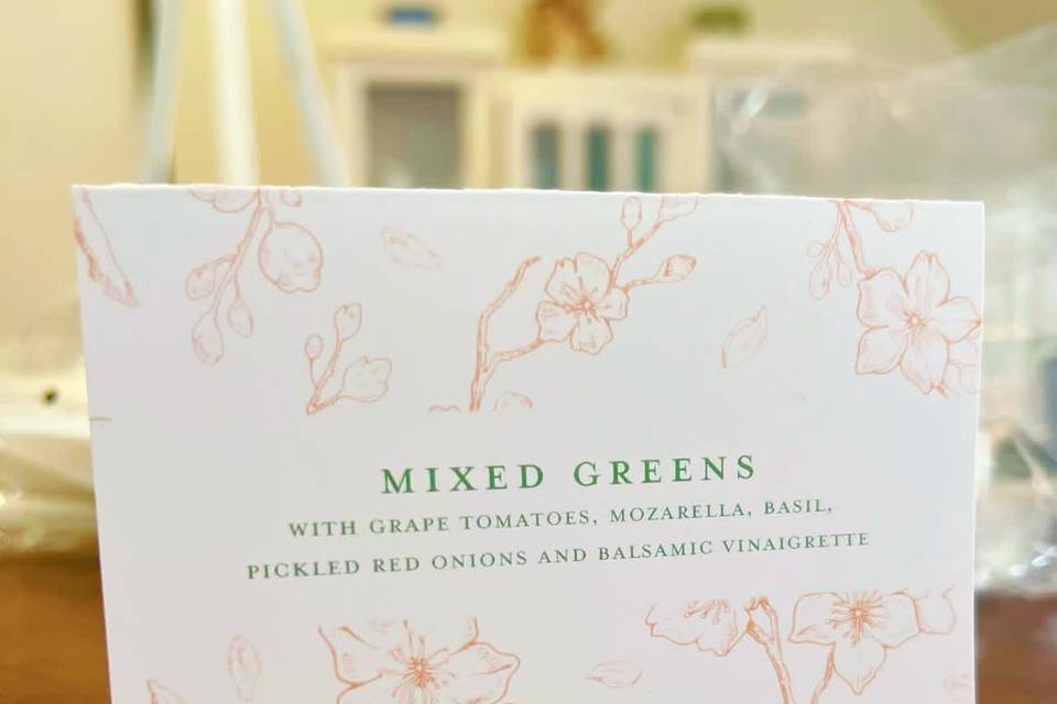Textured Menu Cards