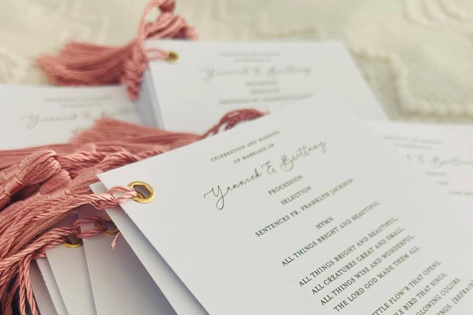 Menu Cards With Tassels