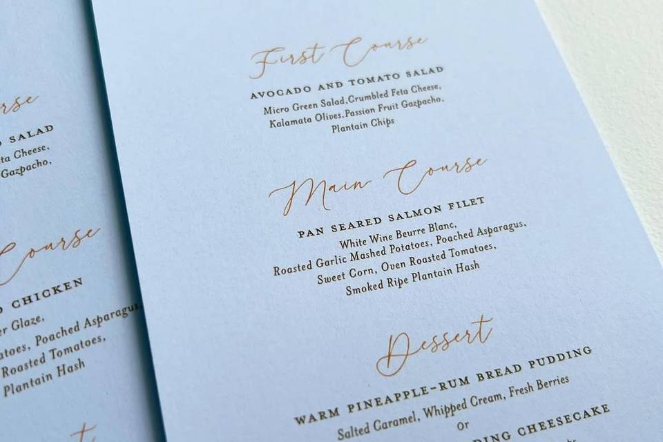 Menu Cards