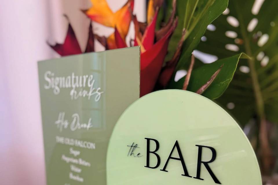 Duo Acrylic Bar Sign