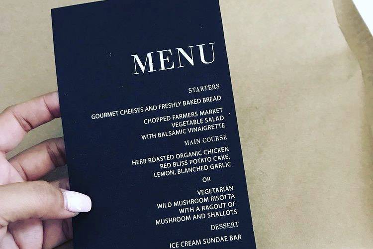 Black Menu Cards