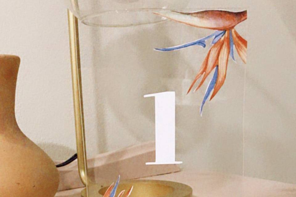 Tropical Acrylic Table Number