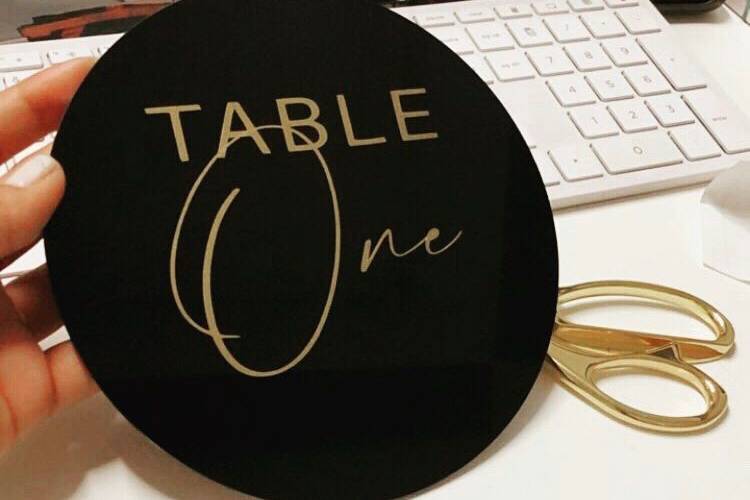 Black Acrylic Table Numbers