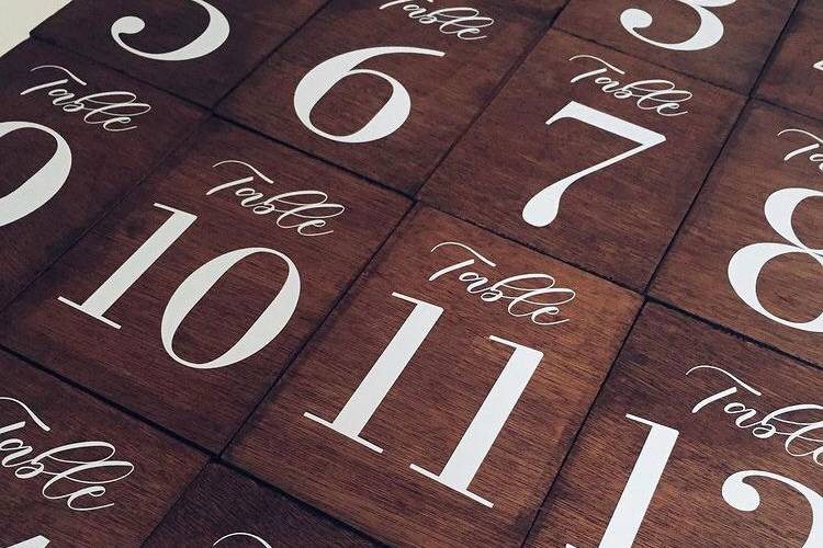 Rustic Table Numbers