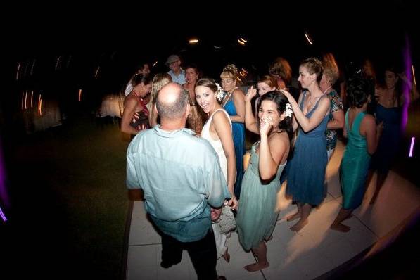 Small intimate wedding... friends and family dancing and having fun