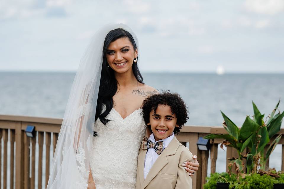 Bride with her son