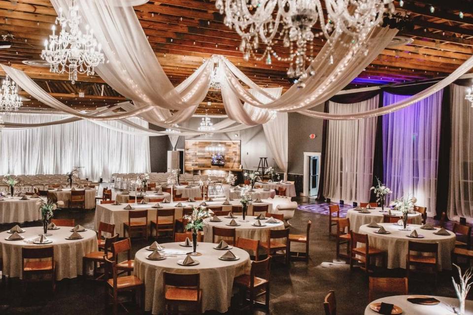 Reception with indoor ceremony