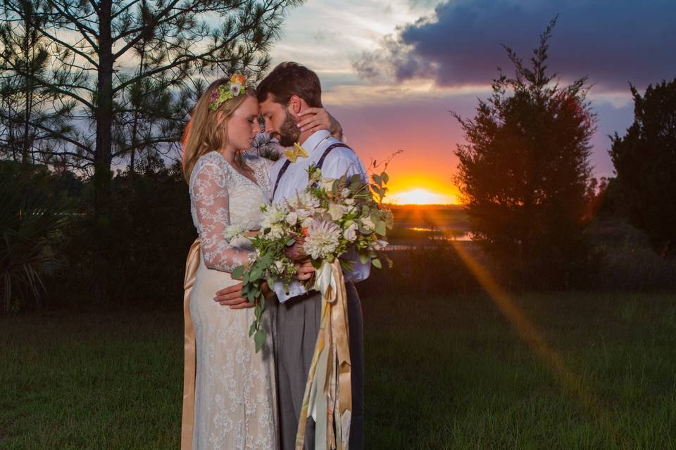 Bride holding a bouquet