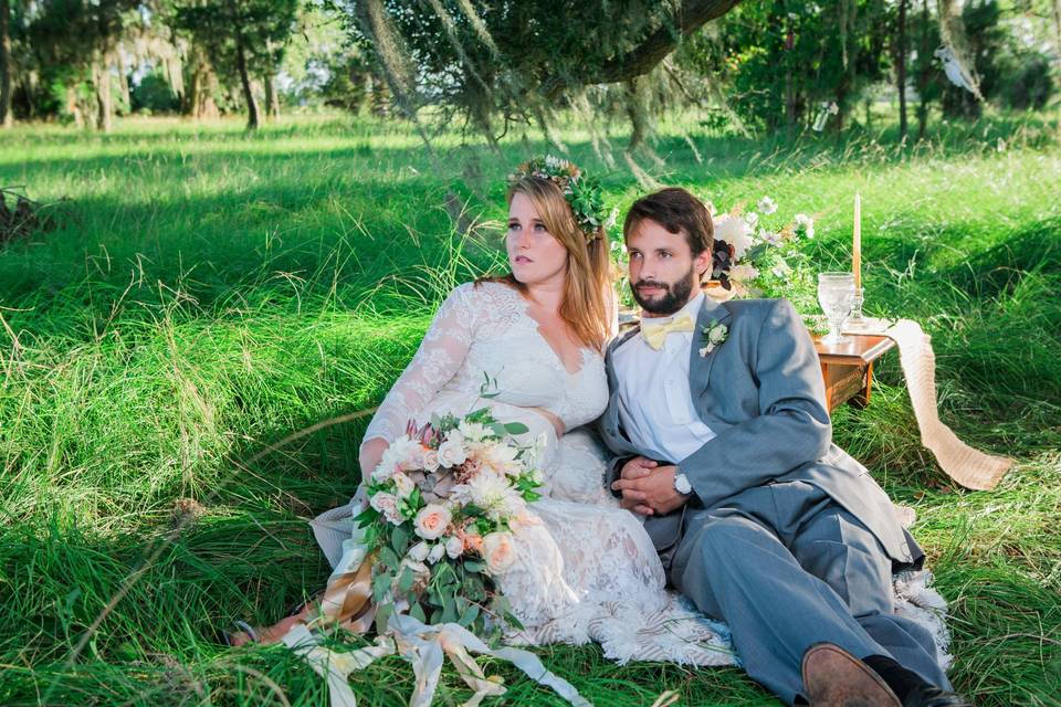 The bride and groom