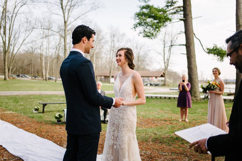 Socially distanced wedding