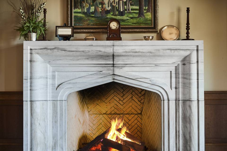 Elegant marble fireplace