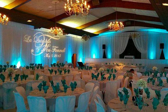 Teal themed reception