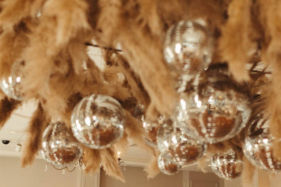 Pampas Disco Hanging Wedding