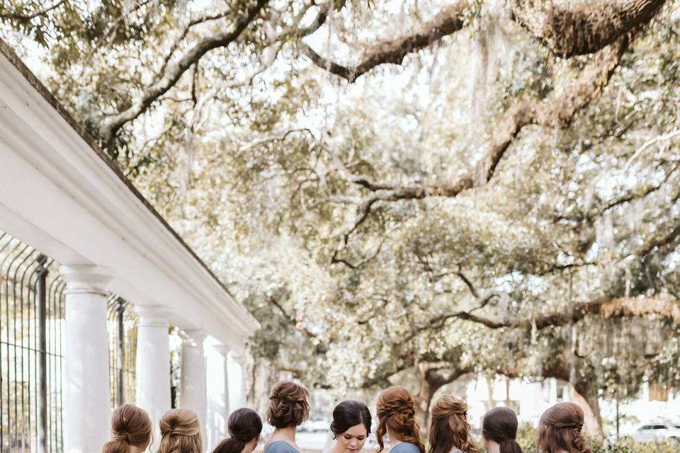 Bride and bridesmaids