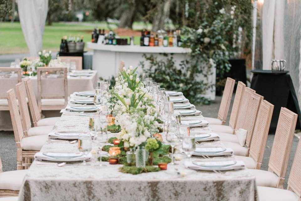 Table Setting Wedding Florals