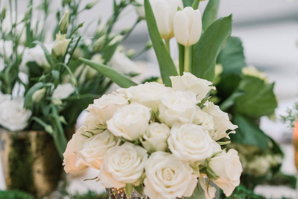 Table Scape Flowers Wedding