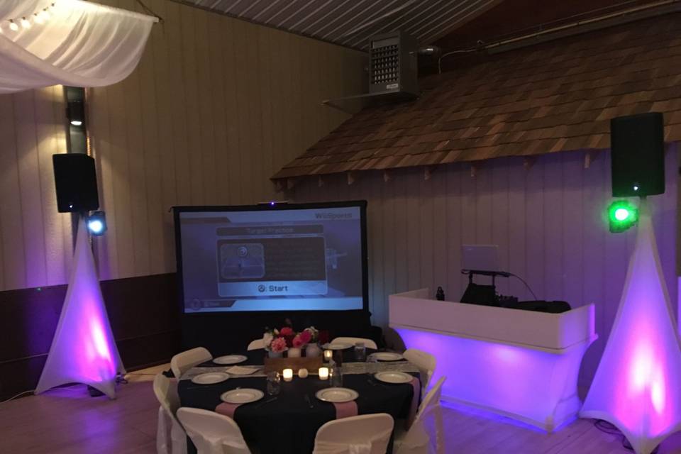 DJ Set-up w/ projection screen