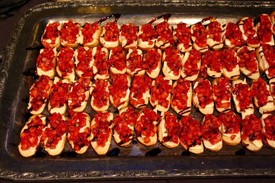 Strawberry and brie crostini