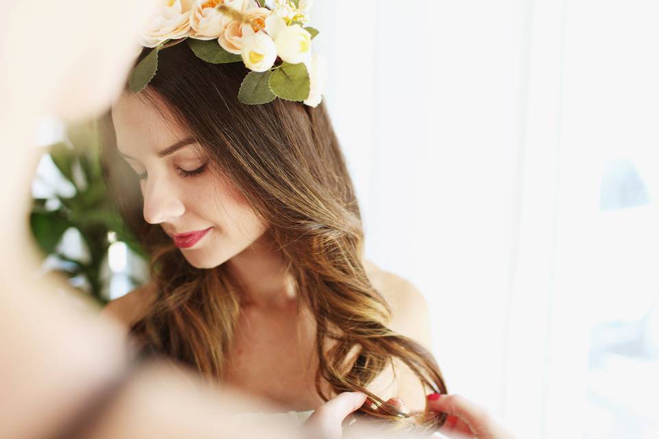 Bride with flower crown