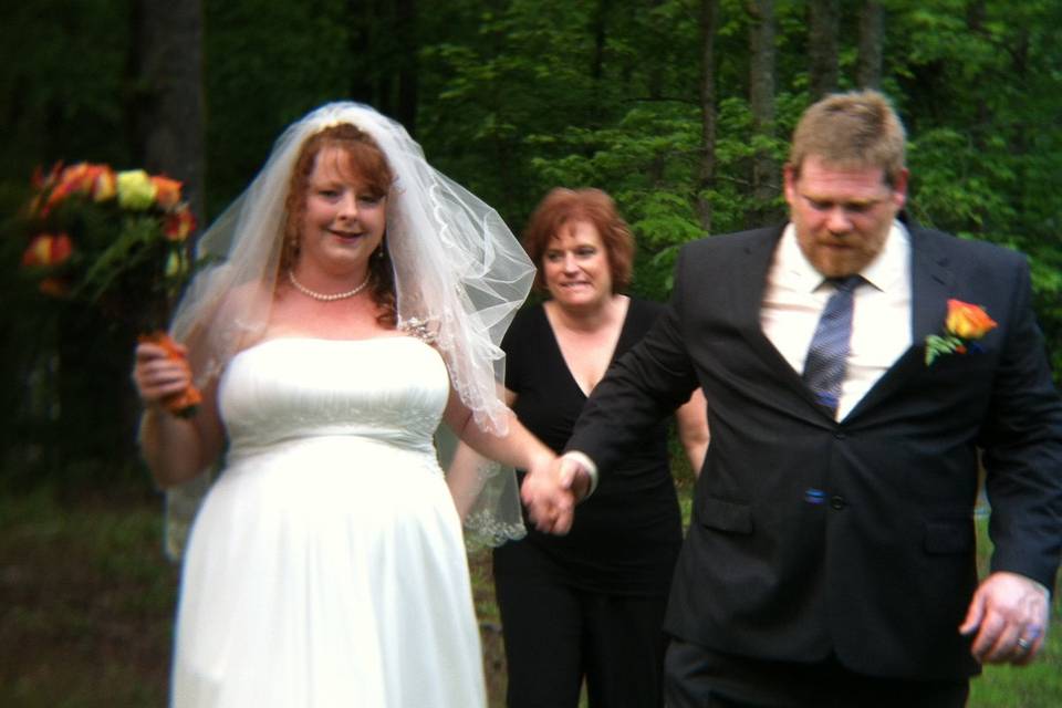 Newlyweds and their guests