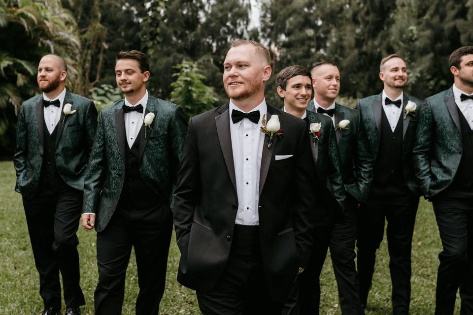 Groomsmen jackets look sharp