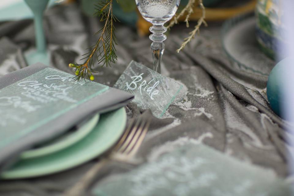 Teal Table Setting