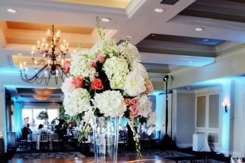 Raised floral centerpiece