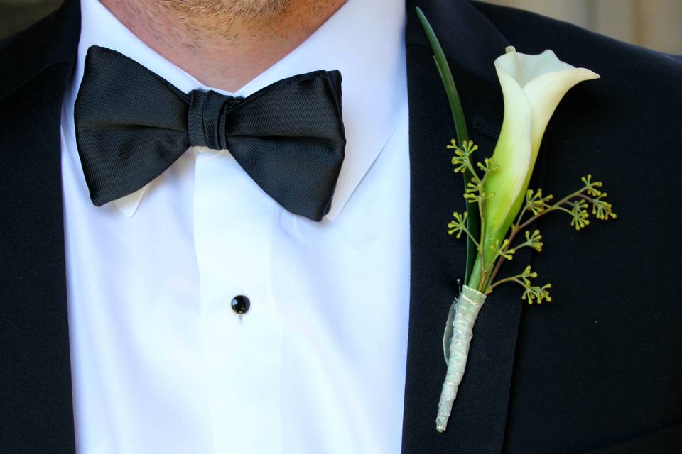 Boutonniere and bow tie