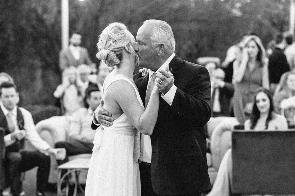 Father and bride dancing