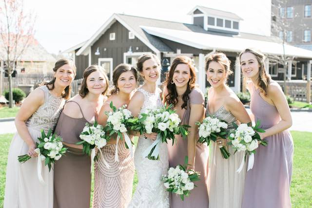 Bride and her bridesmaids