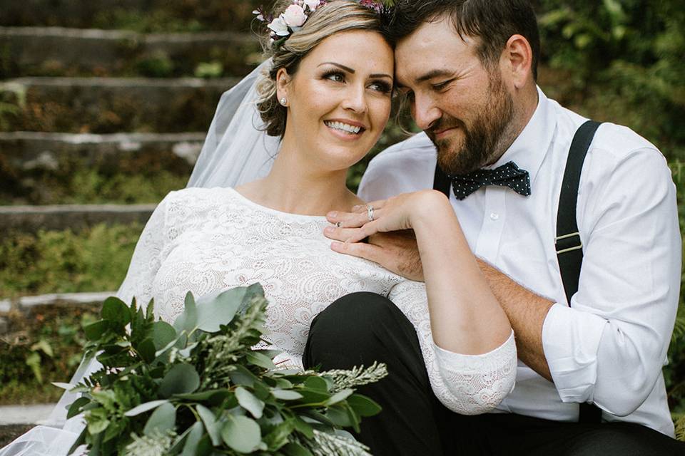 Green brides bouquet